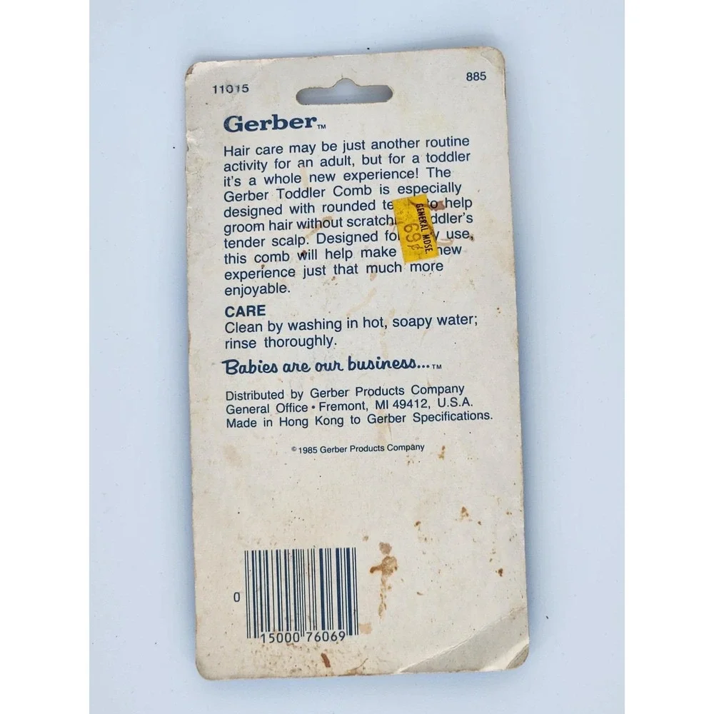 Vintage 1985 Gerber Toddler's First Comb‎ Baby Round Tip Teeth Sheep Design Red